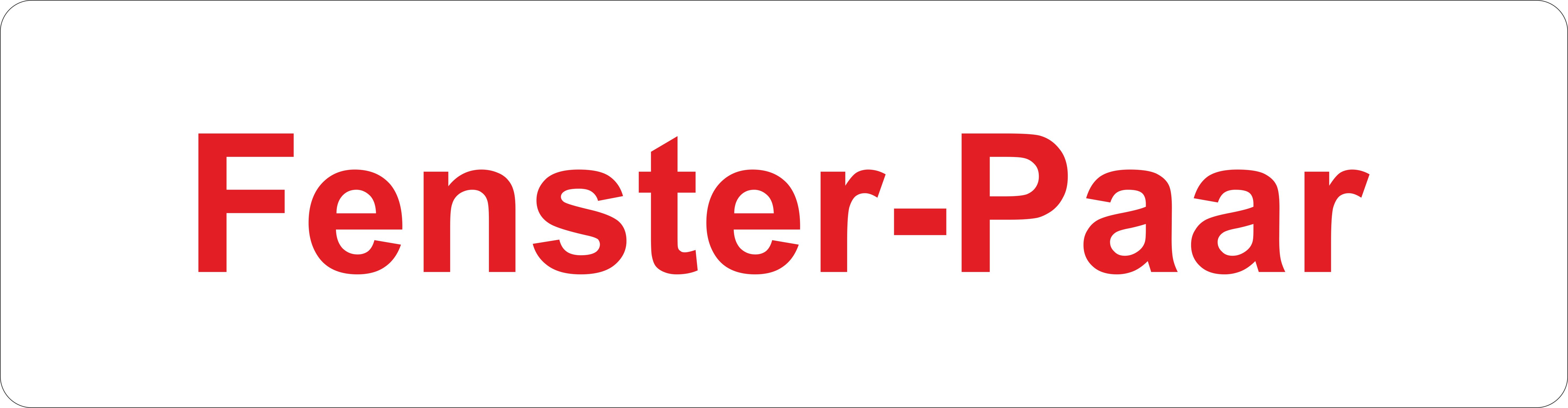Hinweisetikett, 50 x 13 mm, "Fenster-Paar"