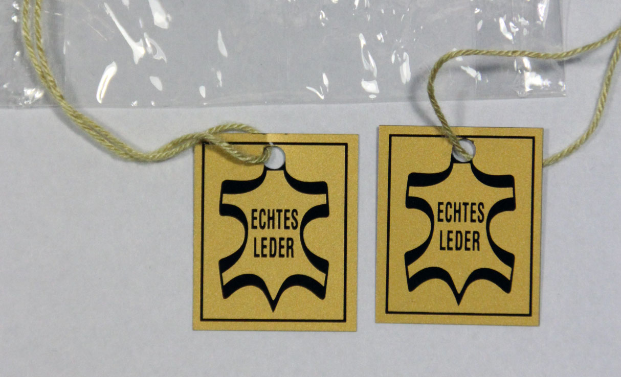 Anhängeetiketten Echtes Leder, 23 x 28 mm