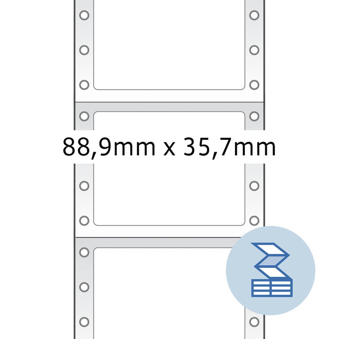 HERMA Lochrandetiketten, 88,90 x 35,70 mm, weiß