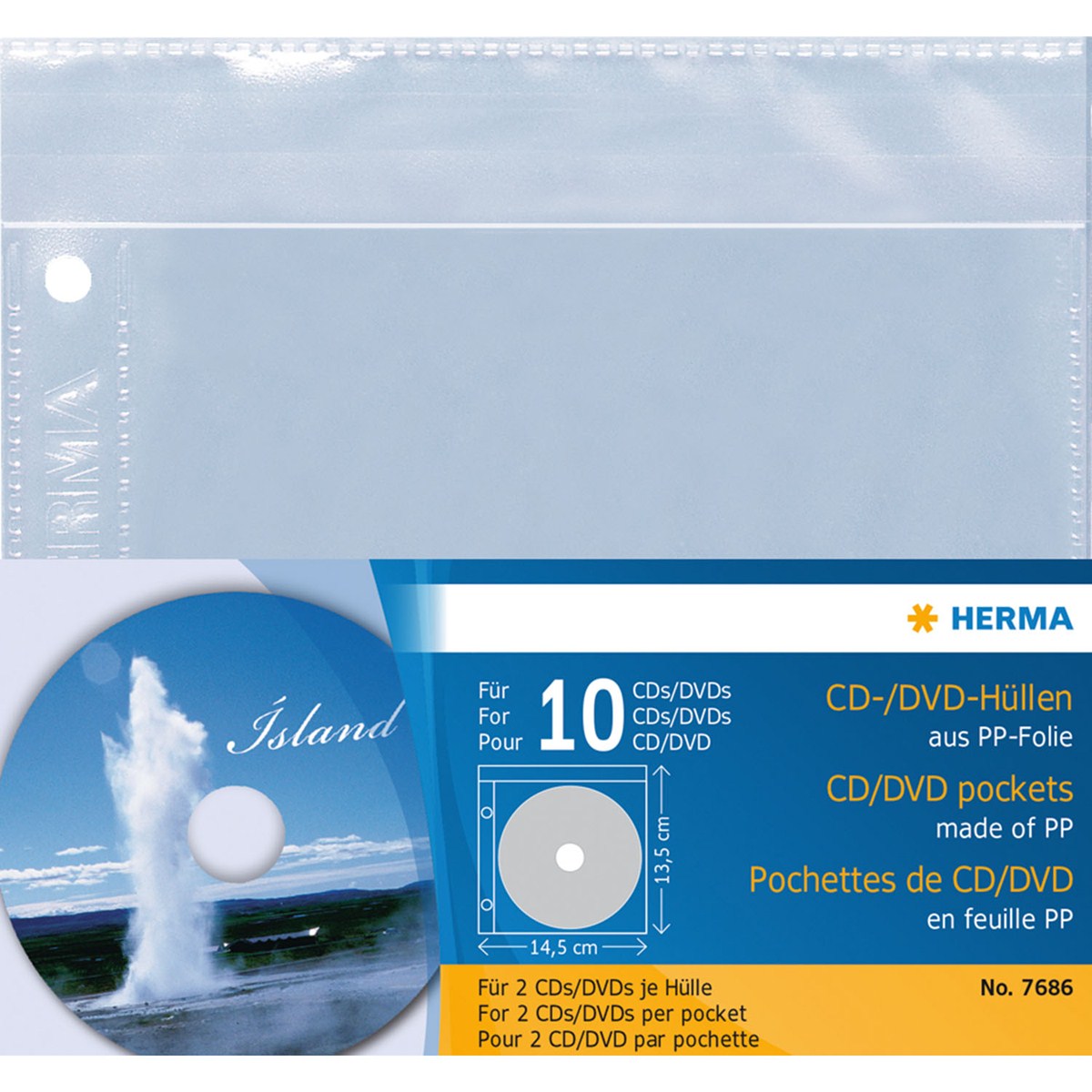 CD/DVD-Hüllen A4, PP-Folie
