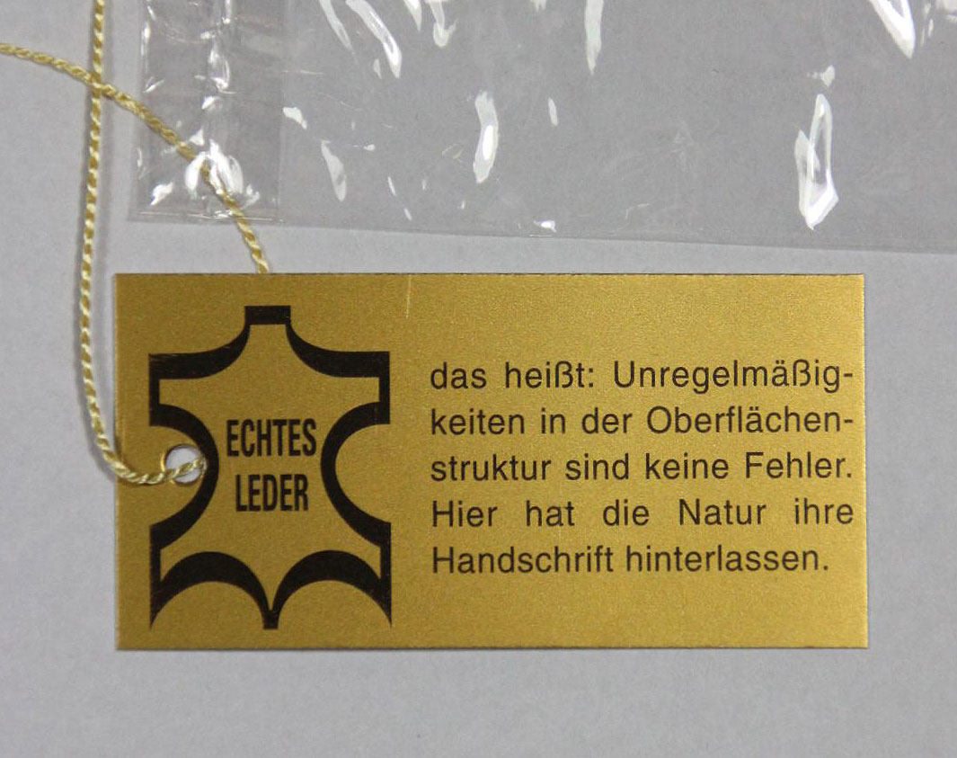 Anhängeetikett "Echtes Leder", 60 x 30 mm