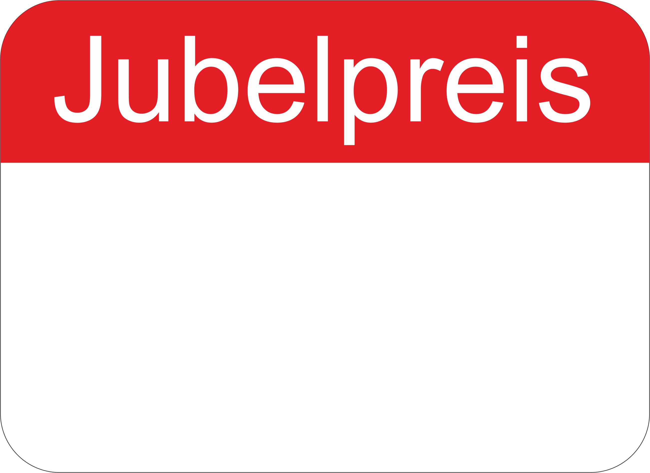 Preisetikett, 22 x 16 mm, "Jubelpreis"