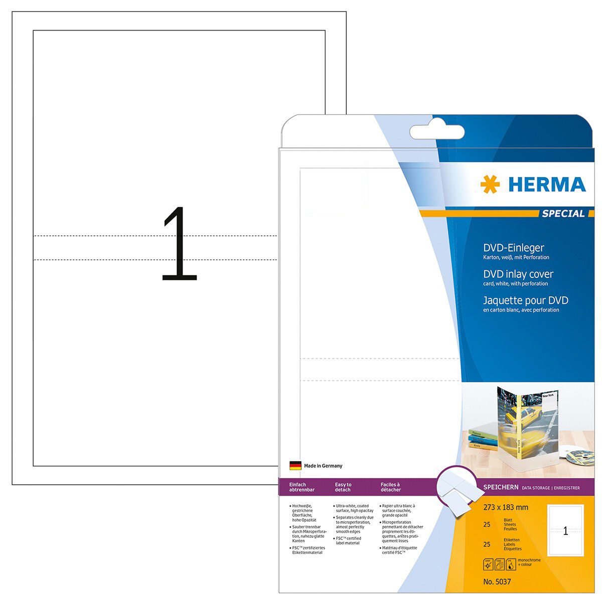 HERMA Special CD-Einleger, 279 x 183 mm
