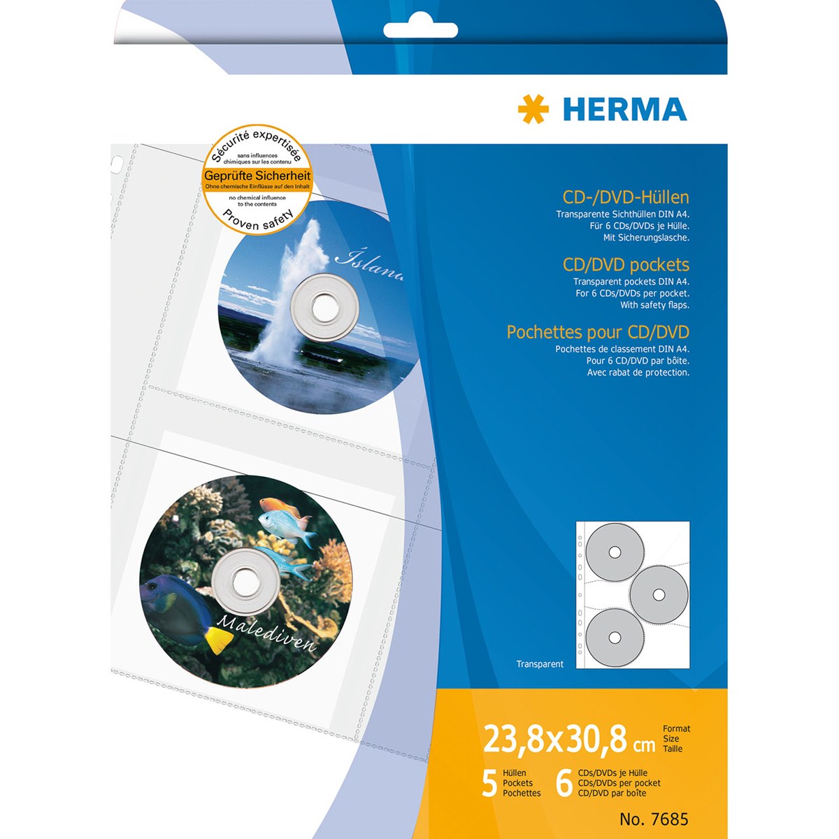 CD/DVD-Hüllen A4, PP-Folie