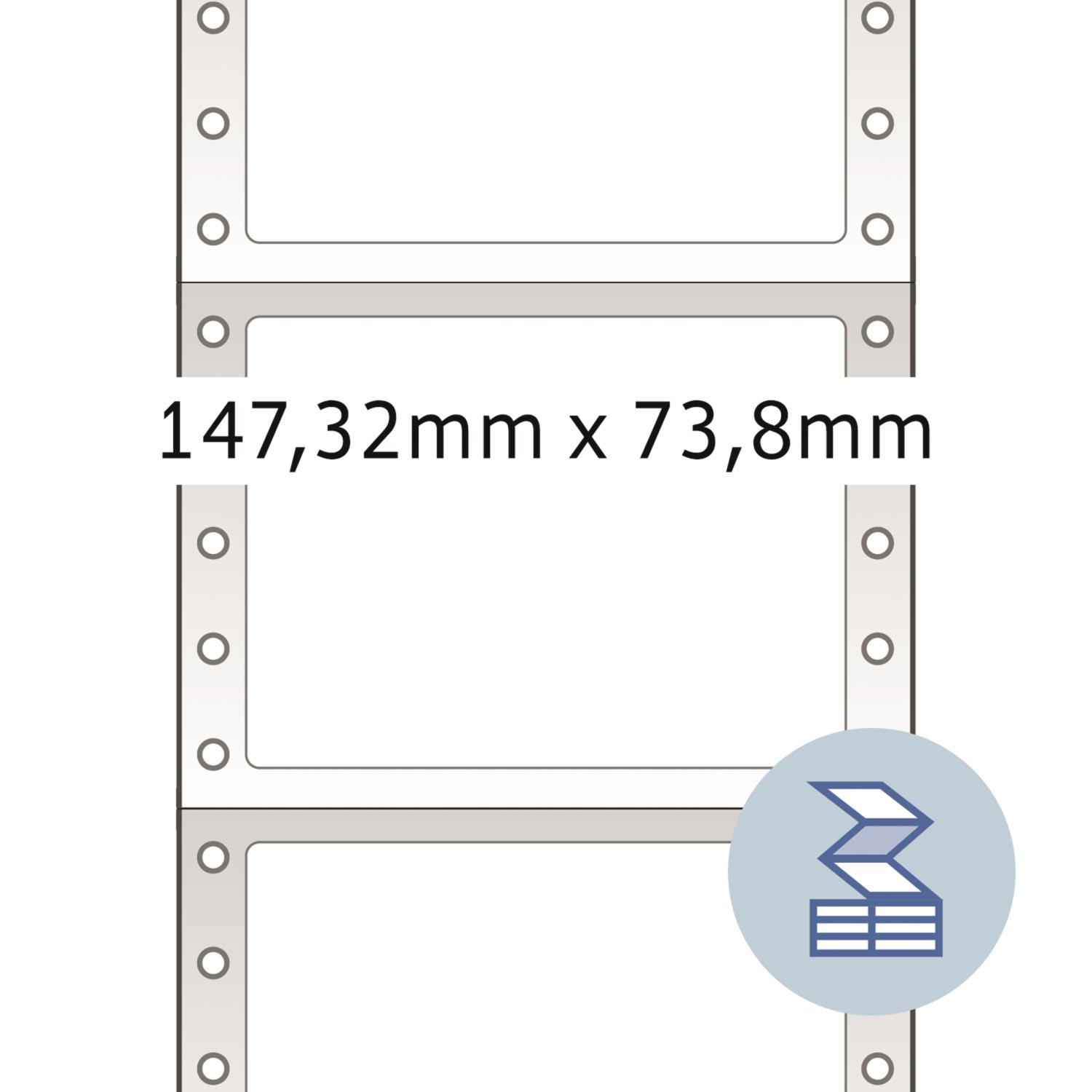 HERMA Lochrandetiketten, 147,32 x 73,80 mm, weiß