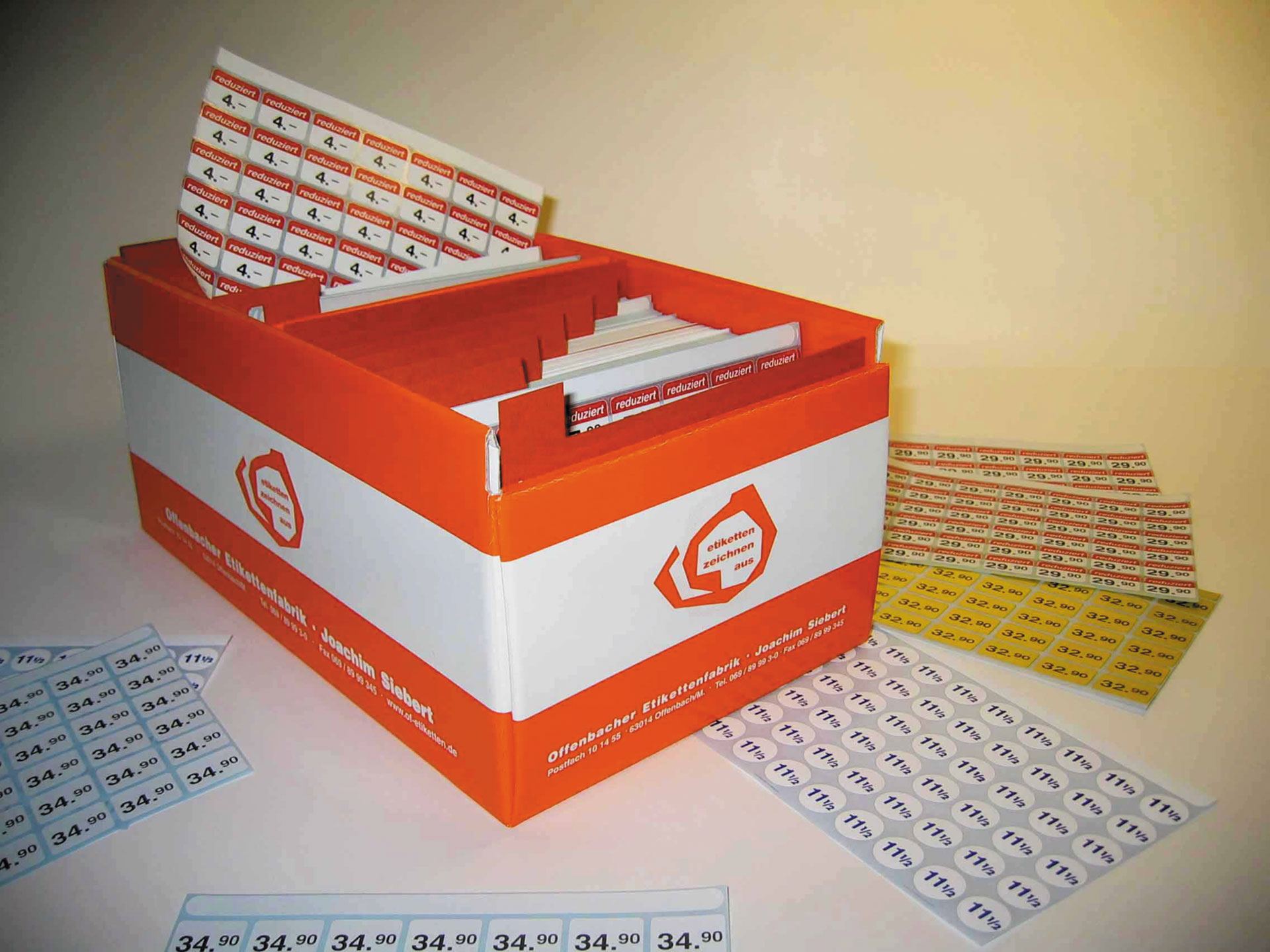Etiketten-Box mit 42-teiligem Register