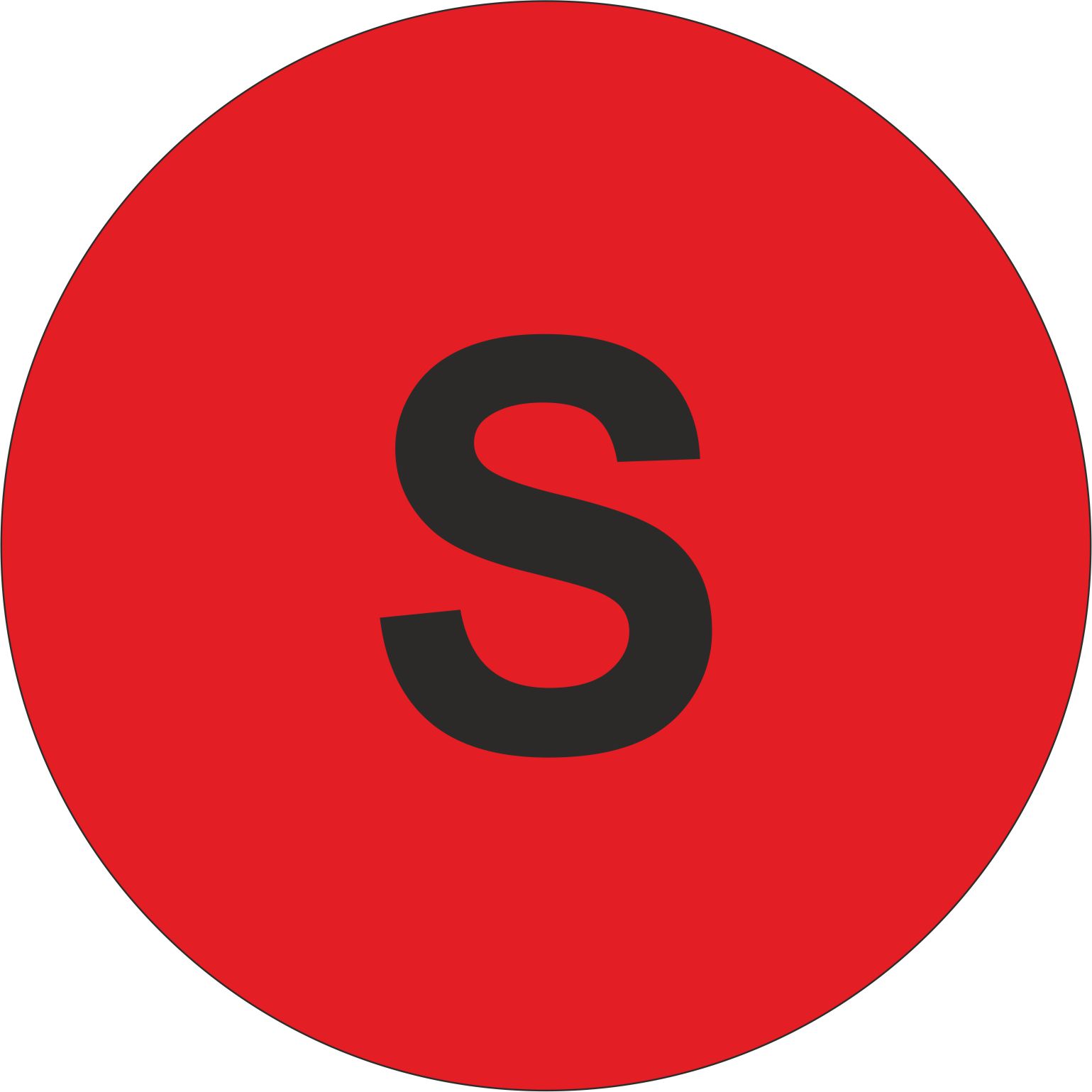 Haftetiketten, Weitenangabe "S", rot, 13 mm
