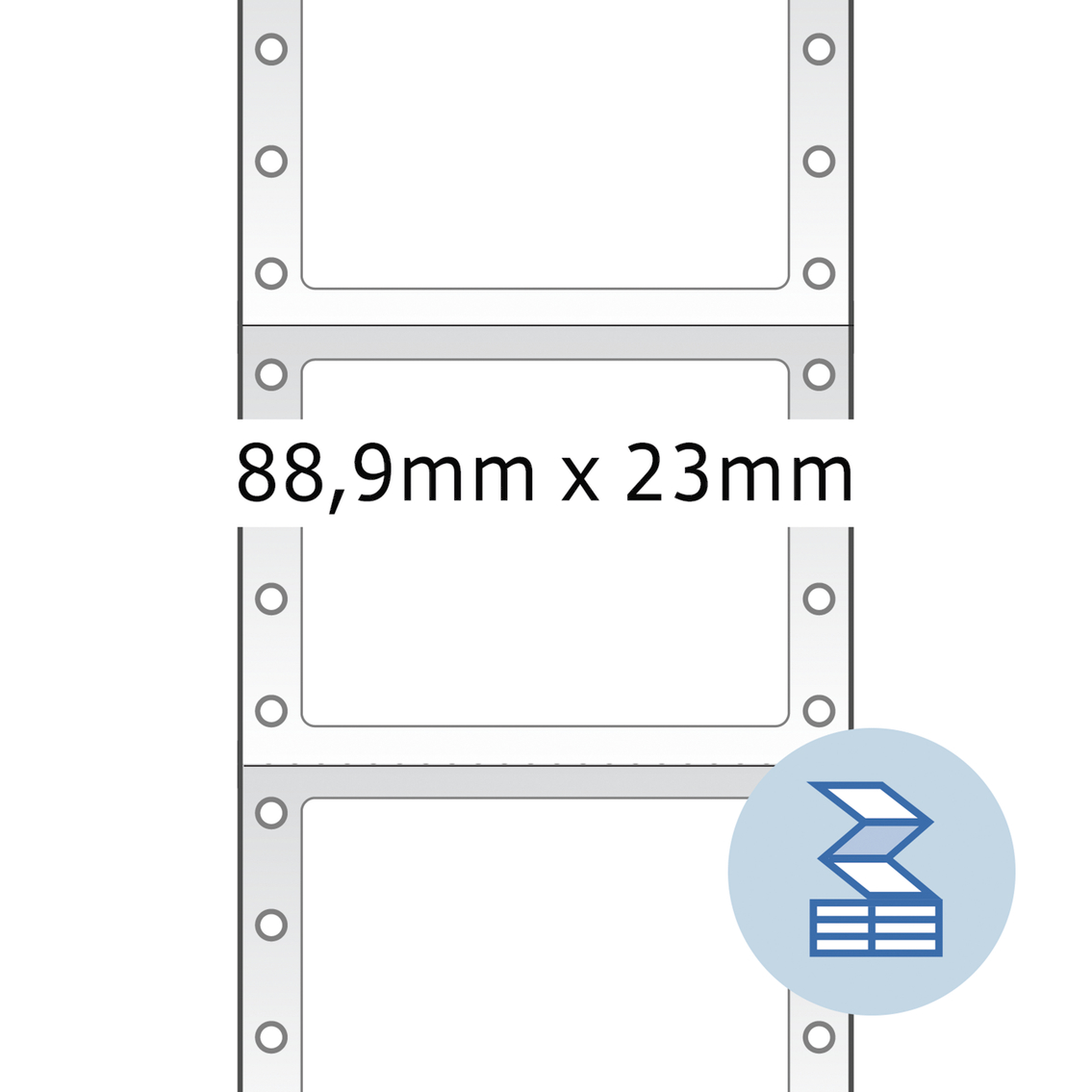 HERMA Lochrandetiketten, 88,90 x 23,00 mm, weiß