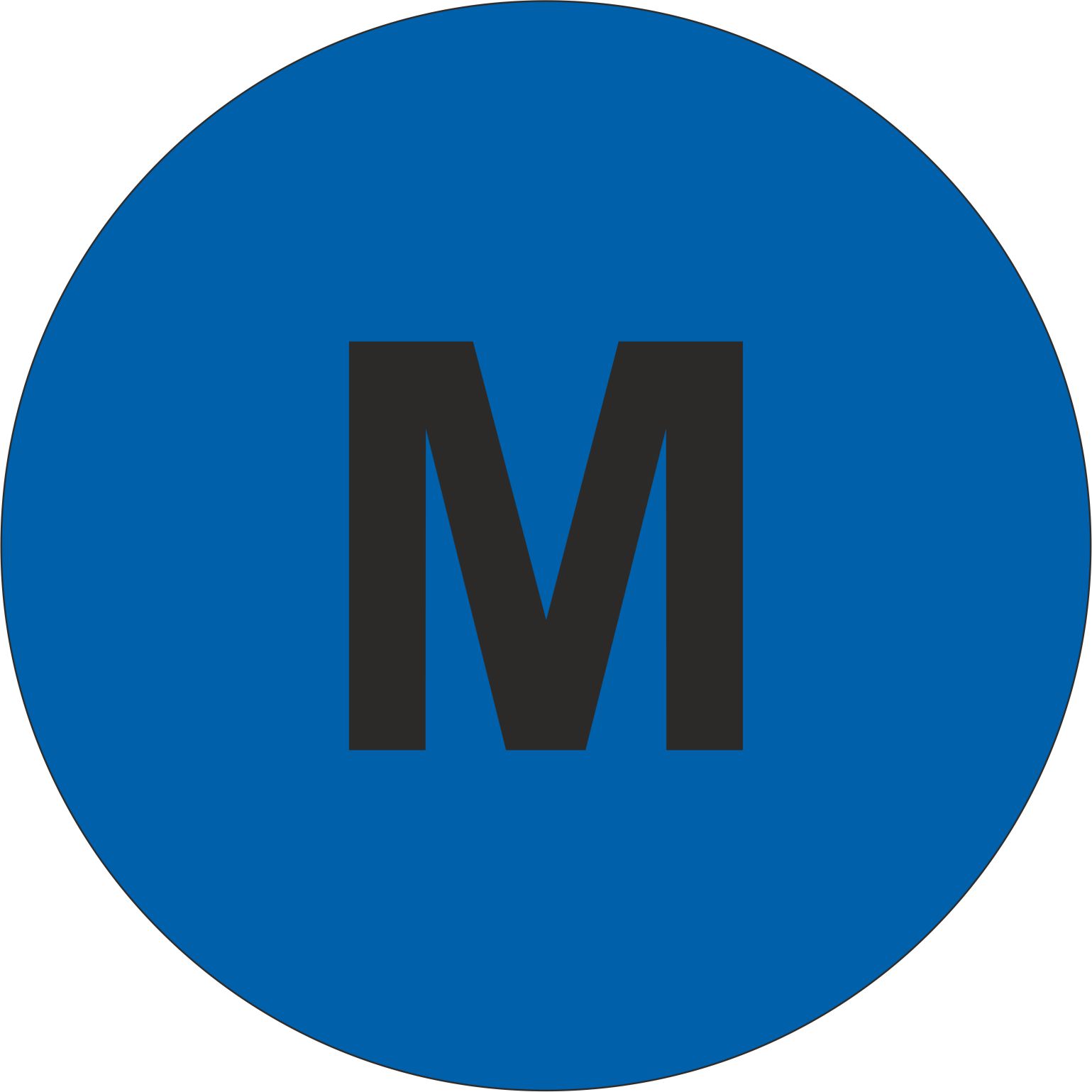 Haftetiketten, Weitenangabe "M", blau, 13 mm