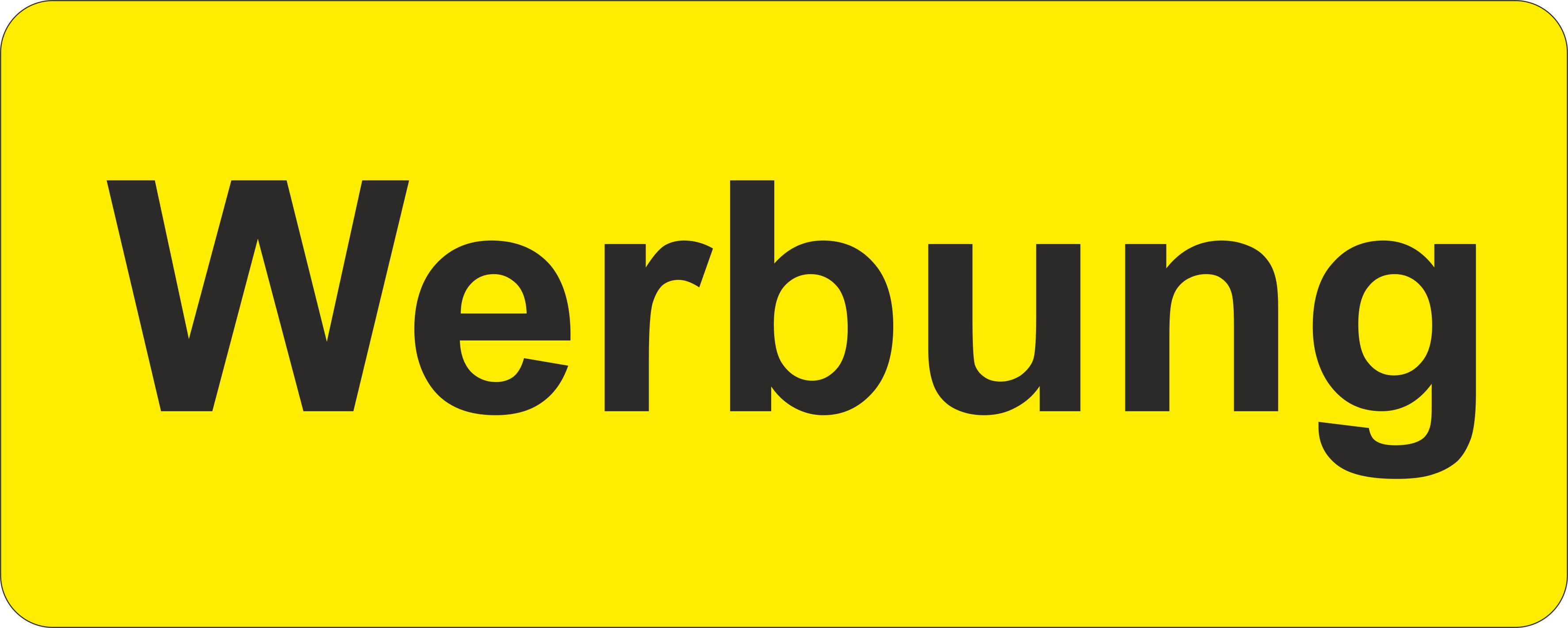 Hinweisetikett, 30 x 12 mm, "Werbung", gelb