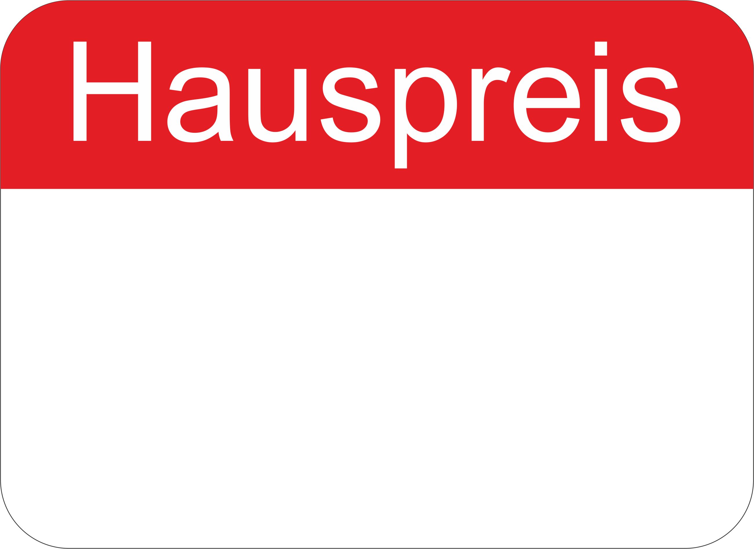 Preisetikett "Hauspreis",  22 x 16 mm, ohne Preiseindruck