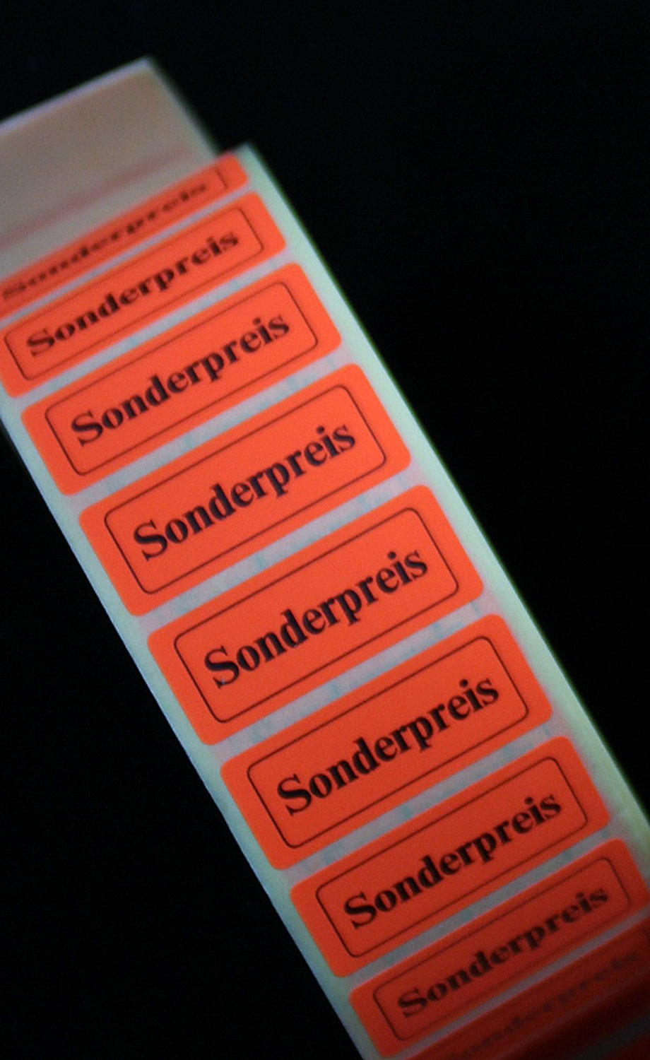 Haftetikett "Sonderpreis", 12 x 30 mm, leuchtrot
