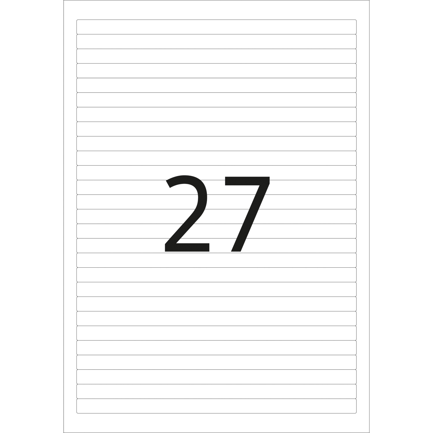 HERMA Etiketten, A4 - 192,0 x 10,0 mm, 25 Blatt, weiß, Movables ®, ablösbar