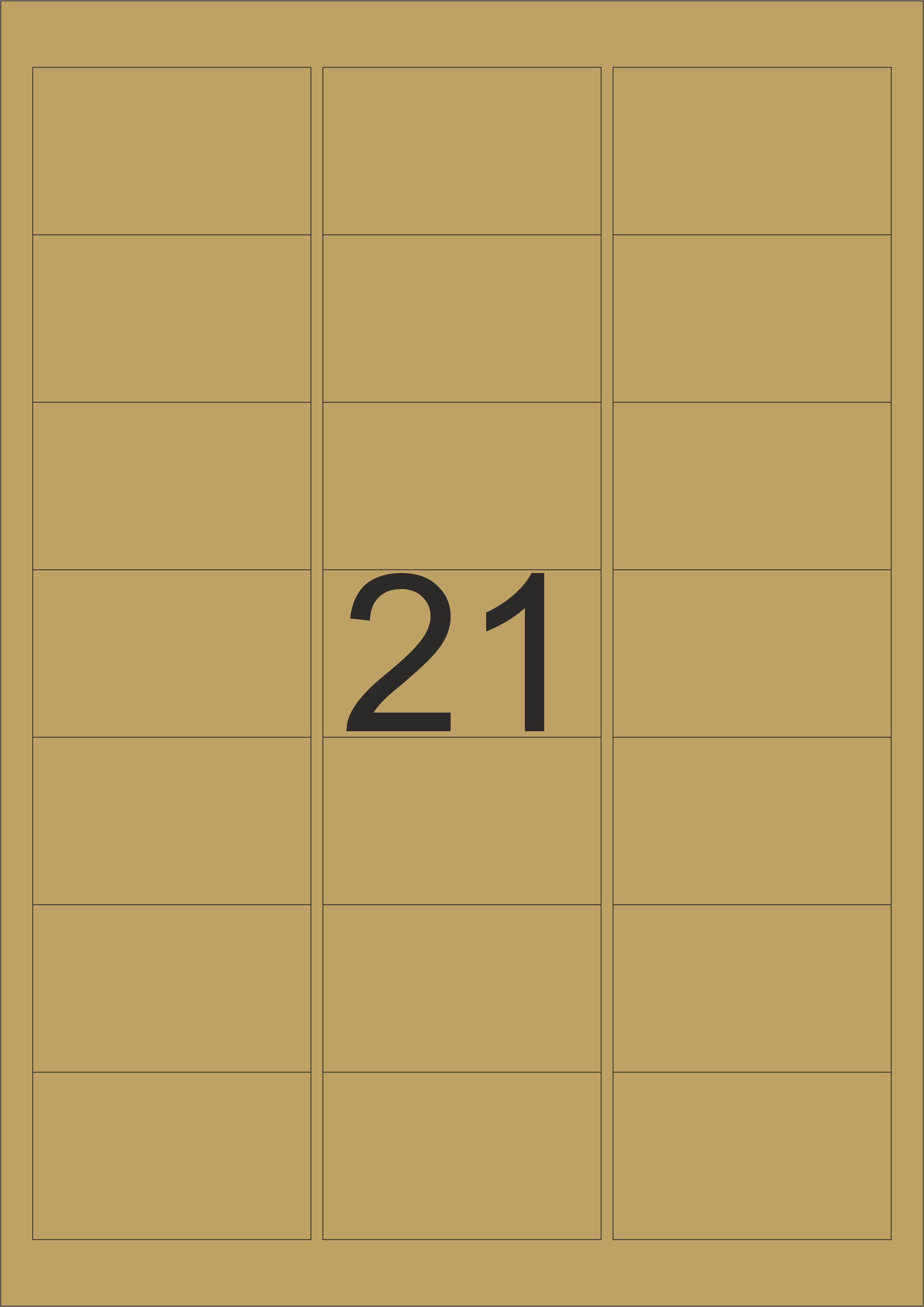 HERMA Etiketten, A4 - 63,5 x 38,1 mm, gold, Polyesterfolie glänzend