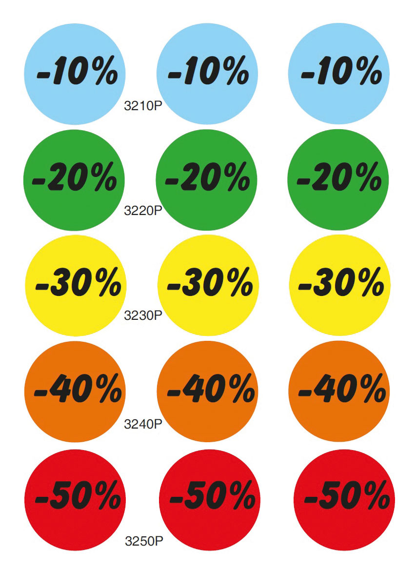 32 mm , rund , Haftetikett , "-20%", grün