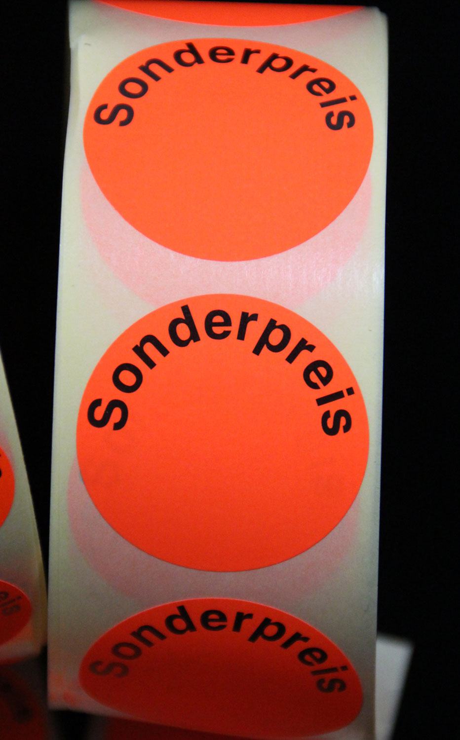 Preisetikett "Sonderpreis", leuchtrot, 40 mm