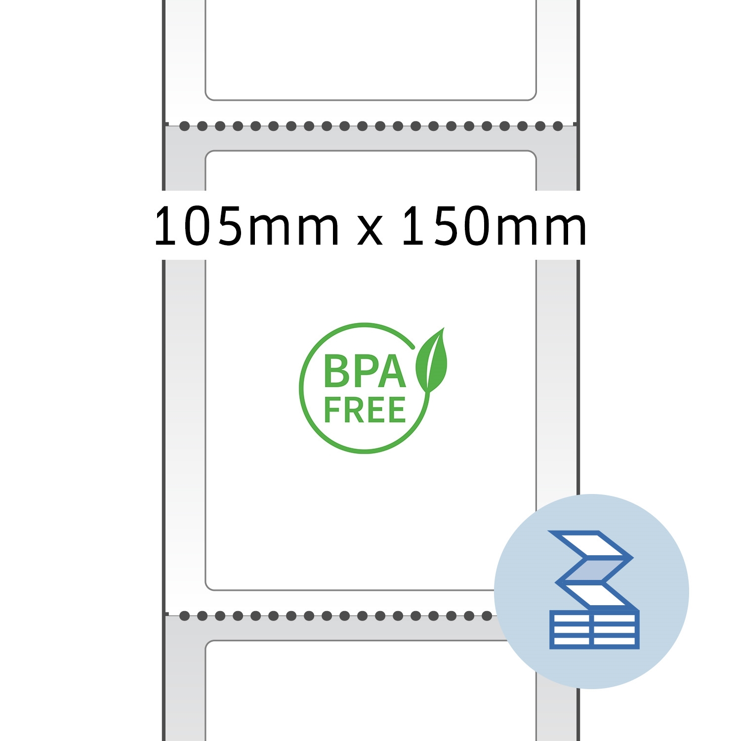 HERMA Falzetiketten, Thermoetiketten, 105 x 150 mm, Thermo-eco weiß