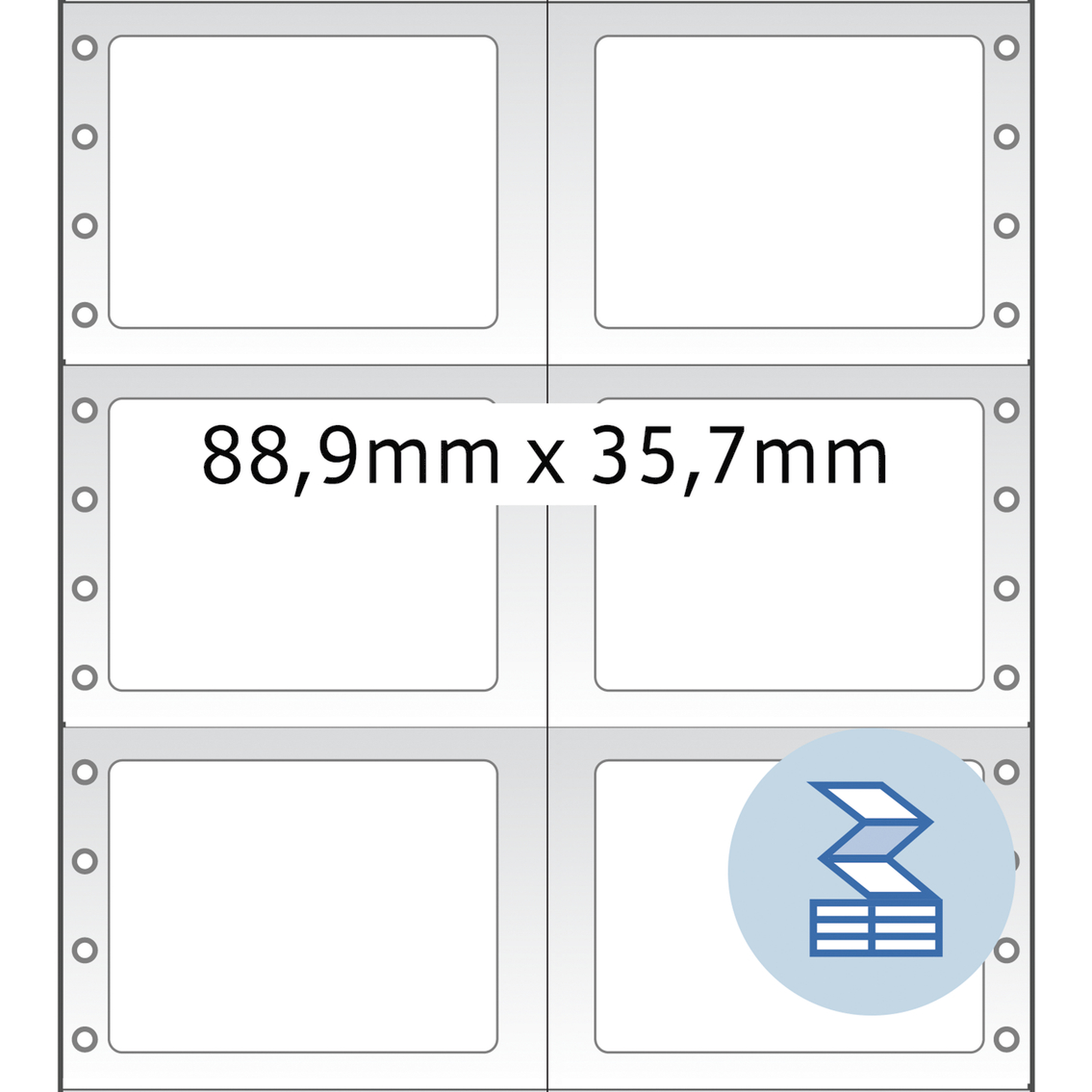 HERMA Lochrandetiketten, 88,90 x 35,70 mm, weiß