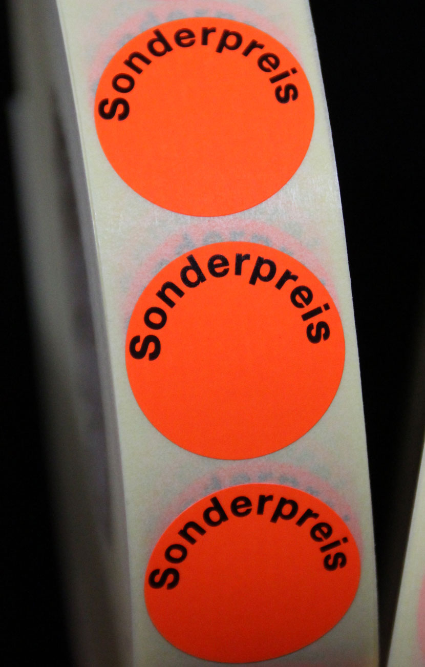 Preisetikett "Sonderpreis", leuchtrot, 25 mm