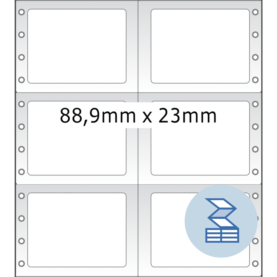 HERMA Lochrandetiketten, 88,90 x 23,00 mm, weiß