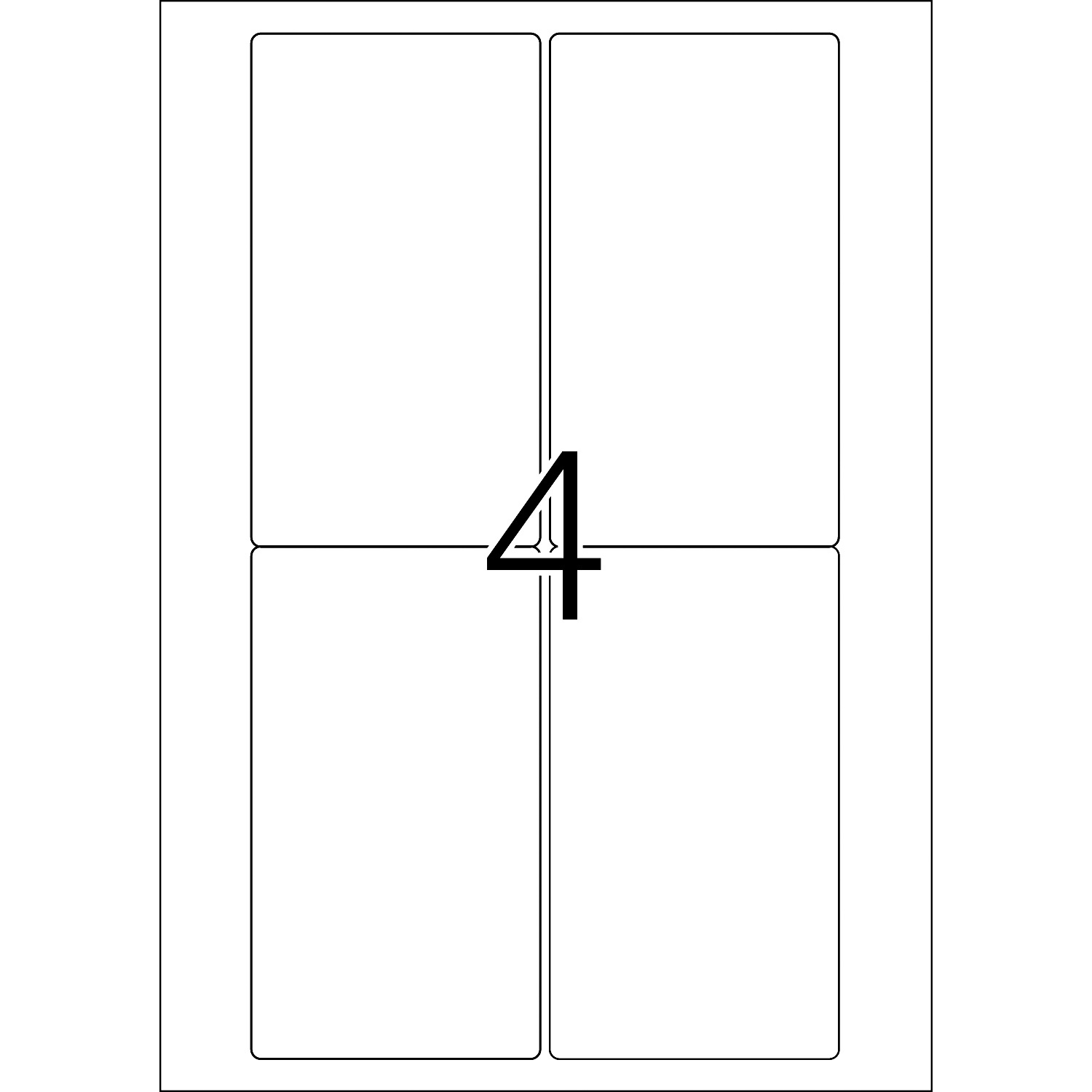 HERMA Etiketten, A4 - 78,7 x 139,7 mm, 100 Blatt, weiß