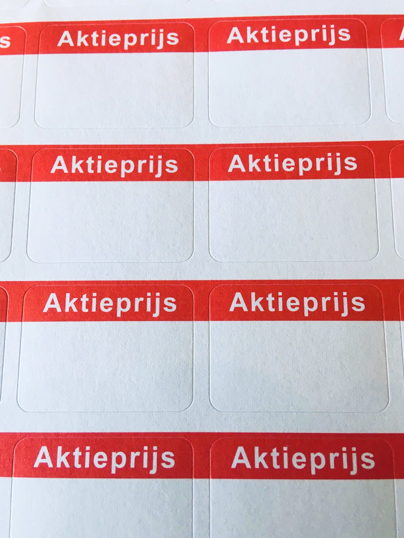 Preisetikett "Aktieprijs" - A4 - 25 x 18 mm, ohne Preiseindruck-Copy