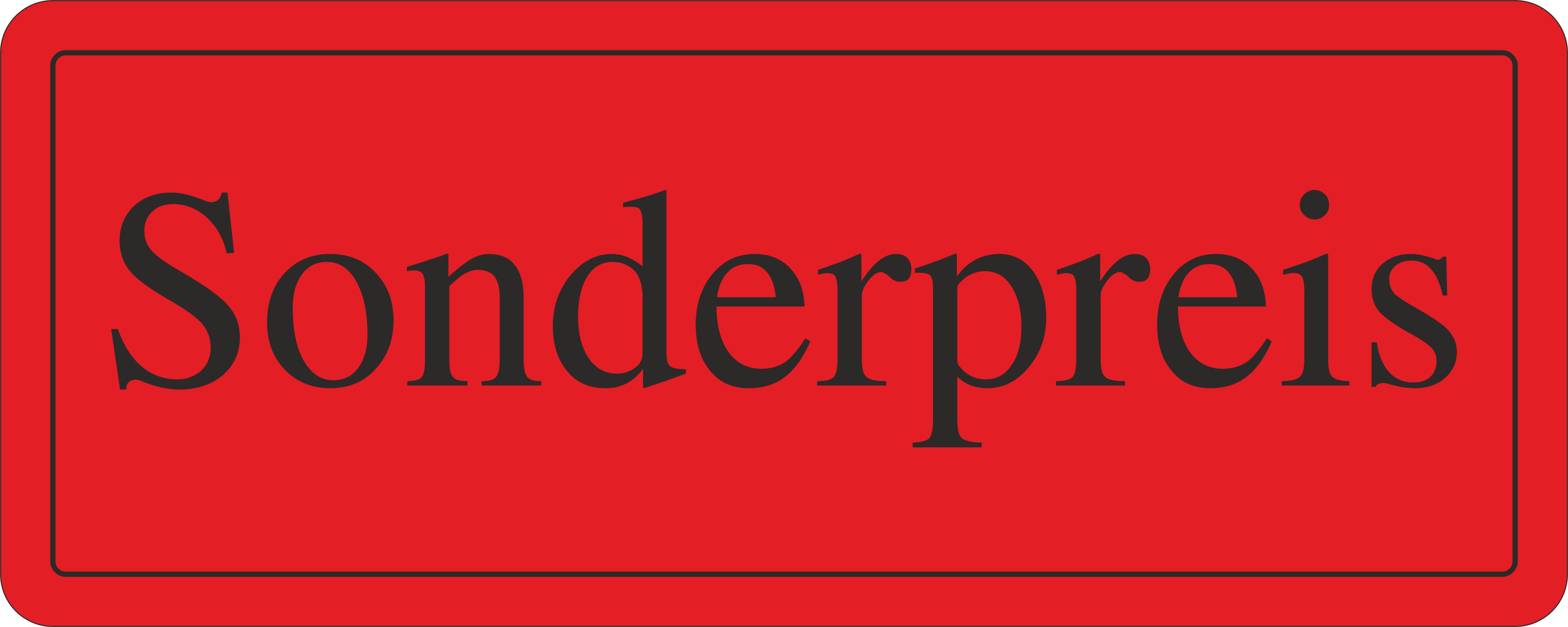 Haftetikett "Sonderpreis", 12 x 30 mm, leuchtrot