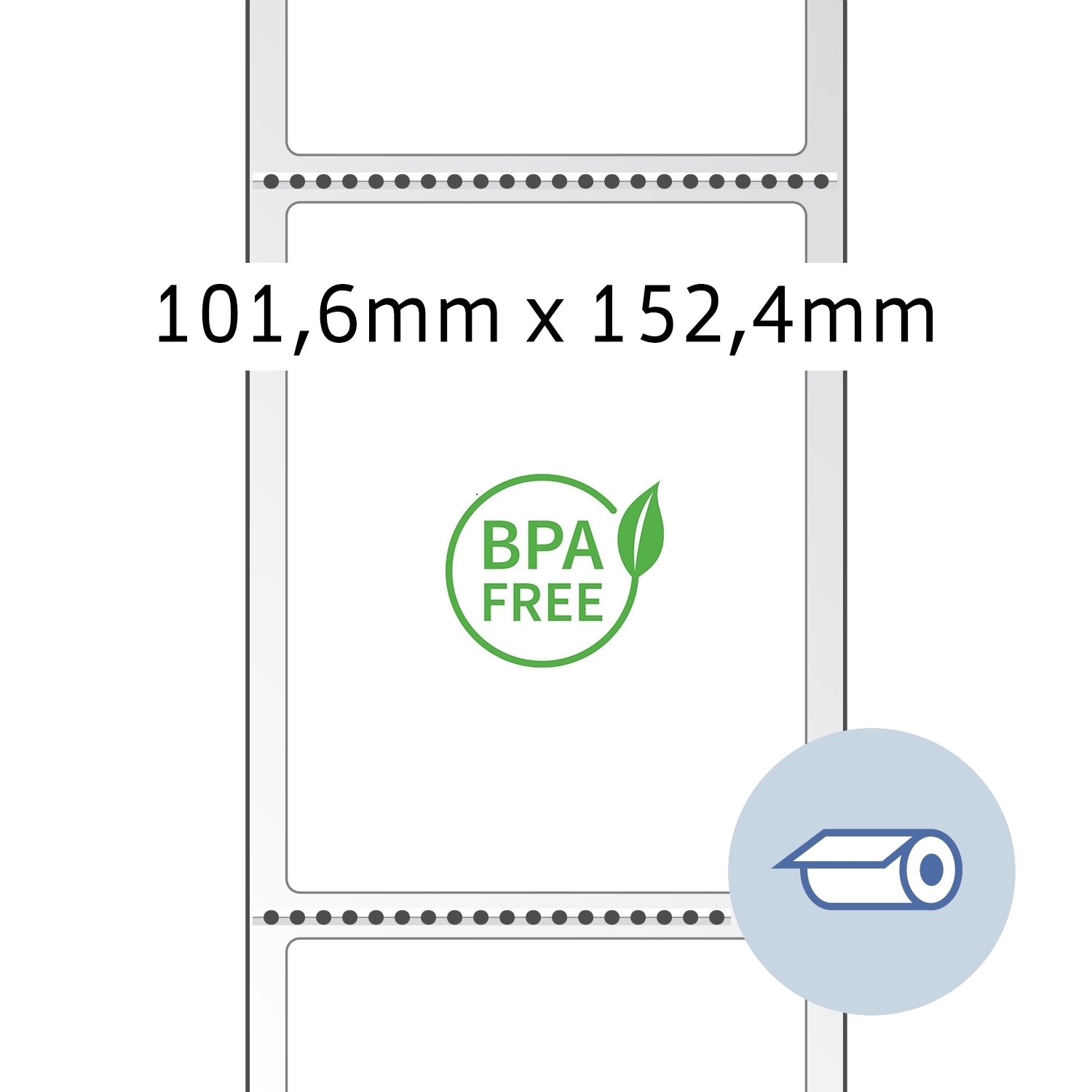 HERMA Rollen-Etiketten, Thermoetiketten, 101,6 x 152,5 mm, Thermo-eco weiß